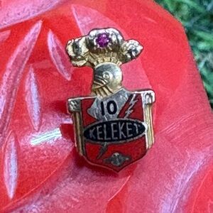 Vintage Keleket 10 year employee service pin award 10k gold ruby 1.1 gram